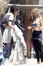 NICOLA PELTZ on the Set of Teen Vogue Magazine Photoshoot in Malibu
