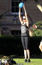 NICOLE TRUMFIO Working Out in a Park in Sydney