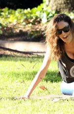 NICOLE TRUMFIO Working Out in a Park in Sydney