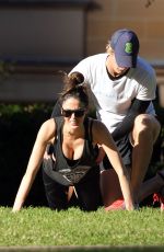 NICOLE TRUMFIO Working Out in a Park in Sydney