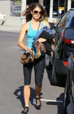 NIKKI REED in Tights Leaves a Yoga Studio in Studio City