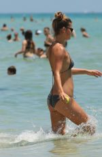 NINA AGDAL in Bikini at a Beach in Miami