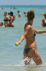 NINA AGDAL in Bikini at a Beach in Miami