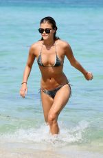 NINA AGDAL in Bikini at a Beach in Miami