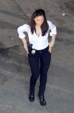 OLIVIA MUNN on the Set of Ride Along 2 in Atlanta