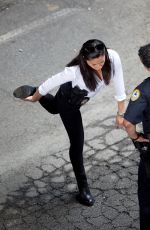 OLIVIA MUNN on the Set of Ride Along 2 in Atlanta