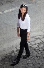 OLIVIA MUNN on the Set of Ride Along 2 in Atlanta