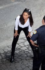 OLIVIA MUNN on the Set of Ride Along 2 in Atlanta