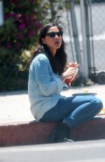 OLIVIA MUNN on the Set of The Newsroom in Los Angeles