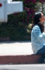OLIVIA MUNN on the Set of The Newsroom in Los Angeles