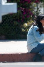 OLIVIA MUNN on the Set of The Newsroom in Los Angeles