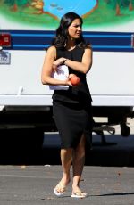 OLIVIA MUNN on the Set of The Newsroom in Los Angeles