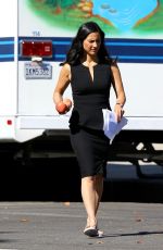OLIVIA MUNN on the Set of The Newsroom in Los Angeles