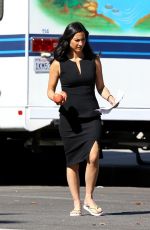 OLIVIA MUNN on the Set of The Newsroom in Los Angeles