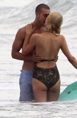 PARIS HILTON in Swimsuit and Her New Boyfriend at a Beach in Malibu