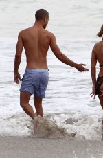 PARIS HILTON in Swimsuit and Her New Boyfriend at a Beach in Malibu