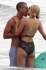 PARIS HILTON in Swimsuit and Her New Boyfriend at a Beach in Malibu