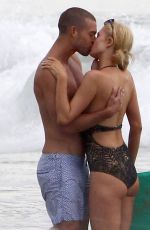 PARIS HILTON in Swimsuit and Her New Boyfriend at a Beach in Malibu