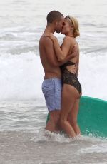 PARIS HILTON in Swimsuit and Her New Boyfriend at a Beach in Malibu