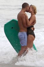 PARIS HILTON in Swimsuit and Her New Boyfriend at a Beach in Malibu