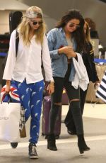 SELENA GOMEZ and CARA DELEVINGNE Arrves at LAX Airport