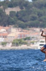 SELENA GOMEZ and CARA DELEVINGNE at a Yacht in St. Tropez