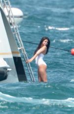 SELENA GOMEZ in Swimsuit on a Boat in St Tropez