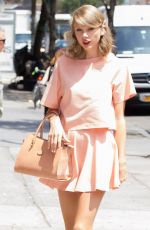 TAYLOR SWIFT in Short Skirt Out and About in New York