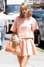 TAYLOR SWIFT in Short Skirt Out and About in New York