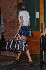 TAYLOR SWIFT in Shorts at Her Apartment in New York