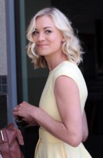 YVONNE STRAHOVSKI on the Set of Extra in Universal City