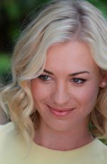 YVONNE STRAHOVSKI on the Set of Extra in Universal City