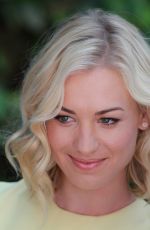 YVONNE STRAHOVSKI on the Set of Extra in Universal City