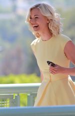 YVONNE STRAHOVSKI on the Set of Extra in Universal City