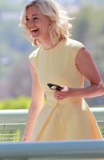 YVONNE STRAHOVSKI on the Set of Extra in Universal City
