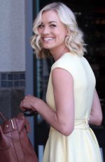 YVONNE STRAHOVSKI on the Set of Extra in Universal City