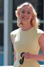 YVONNE STRAHOVSKI on the Set of Extra in Universal City