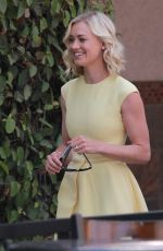 YVONNE STRAHOVSKI on the Set of Extra in Universal City