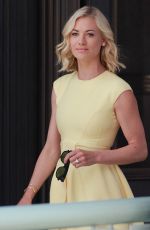 YVONNE STRAHOVSKI on the Set of Extra in Universal City