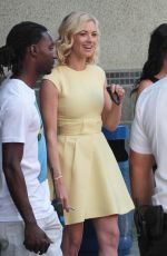 YVONNE STRAHOVSKI on the Set of Extra in Universal City