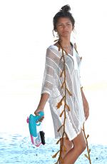 ZENDAYA COLEMAN in Covered Bikini on the Beach in Malibu