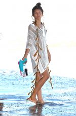 ZENDAYA COLEMAN in Covered Bikini on the Beach in Malibu