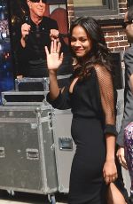 ZOE SALDANA Arrives at The Late Show with David Letterman