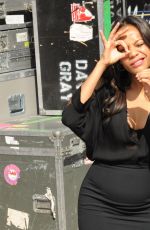 ZOE SALDANA Arrives at The Late Show with David Letterman