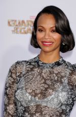 ZOE SALDANA at Guardians of the Galaxy Premiere in Hollywood