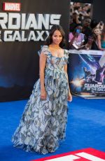 ZOE SALDANA at Guardians of the Galaxy Premiere in London