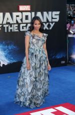 ZOE SALDANA at Guardians of the Galaxy Premiere in London