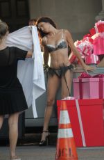 ADRIANA LIMA on the Set of Victoria