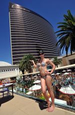 ADRIANNE CURRY in Bikini at Encore Beach Club in Las Vegas