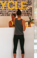 ALESSANDRA AMBROSIO Arrives at Soulcycle in Brentwood